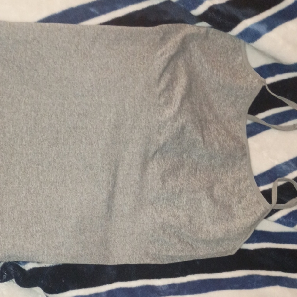 Girls' Grey Tank Top with Slim Straps - Everyday Basic